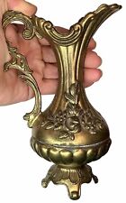 Vintage Brass Ornate Pitcher Vase Accent Decor Jug 7
