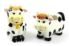 Houston Harvest Ceramic Farmhouse Holstein Cow Sugar Bowl & Creamer Set picture