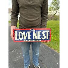 RARE Vintage 1930s Love Nest Candy Bar Advertising Tin Sign Tin Tacker picture