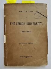 1896 antique LEHIGH UNIVERSITY REGISTER bethehem pa CATALOG students courses picture