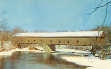 Morse Covered Bridge Over Kenduskeag River Bangor Maine Vtg. Unposted Postcard picture