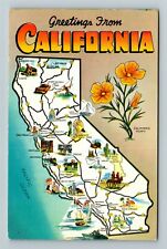 CA-California, LARGE LETTER Greetings, c1956 Vintage Souvenir Postcard picture