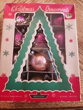 Vintage George Franke Sons Co Glass Christmas Tree Ornament box with 12 USA ball picture