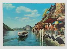 Lago Di Lugano Gandria Switzerland Postcard Posted 1969 picture