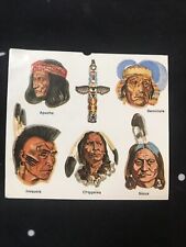Vintage Indian Tribes Head bust stickers picture