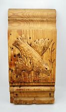 Vintage Wooden Bird Hand Carved Hanging Plaque Wall Art Cabin, Den, Decor picture