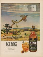 1944 Whiskey Alcohol King Black Label Blended Vintage Print Ad Pheasants Flying picture