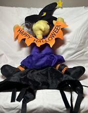 VTG WITCH Halloween Stuffed Parachute Nylon Plush Doll Vacuum Sitting Decor HTF picture