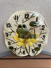 Vintage Ceramic Frog Clock Mold Hand Painted INSPIRED Sears Neil Frog 70s WORKS picture