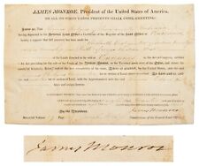 James Monroe Signed Land Grant as President picture