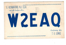 Ham Radio Vintage QSL Card     W2EAQ  1954   E. Rutherford, N.J. picture