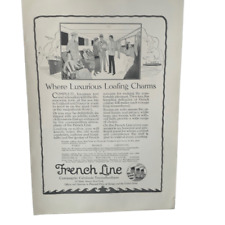 Vintage 1923 French Line Luxurious Loafing Charms Ad Advertisement picture