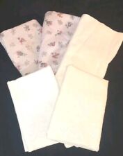 Vintage 1980's Pillowcases 3 King Sized & 2 Standard W/ Lace Detail picture