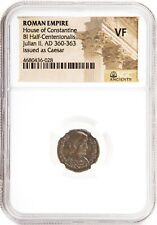 NGC VF Roman AE of Julian II AD 360 -363 NGC - ISSUED AS CAESAR - BARE HEAD picture