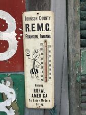 Vintage Johnson County Franklin Indiana Thermometer REMC Advertising Sign picture