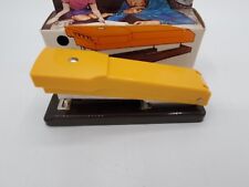 Vintage Rexel Compac Stapler Made in England 70's Retro Yellow #2C NEW WITH BOX picture
