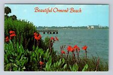 Ormond Beach FL-Florida, Halifax River, Ormond Hotel, Vintage Souvenir Postcard picture
