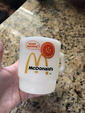 One McDonald's Milk Glass Coffee Mug Cup Glass Used Pics picture