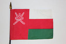 OMAN desk flag -- 4x6 inch on plastic staff with spear point  picture