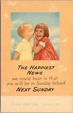 1950s Religious Church RALLY DAY Postcard 