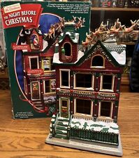 1998 Mr Christmas The Night Before Christmas Light Up Story Telling House VTG picture