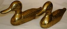 VINTAGE GATCO SOLID BRASS DUCK GEESE FIGURINE SET OF 2 picture