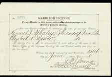 1898 antique MARRIAGE LICENSE philadelphia pa KENNETH WHALEY-ELIZABETH SQUIRE picture