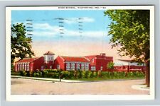 Valparaiso IN Indiana, High School c1946 Vintage Souvenir Postcard picture