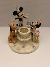 LENOX Happy Birthday Mickey Votive 2002 Limited Edition Mickey Minnie & Pluto ￼ picture