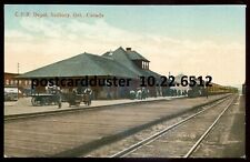 SUDBURY Ontario Postcard 1910s CPR Railway Train Station picture