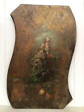 Stunning French Panel with oil Painting of a girl circa 1900 picture