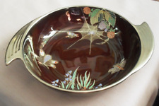 CARLTON WARE ROUGE ROYAL SPIDERS WEB SHALLOW DISH WITH 2 GILDED HAND HOLDS picture