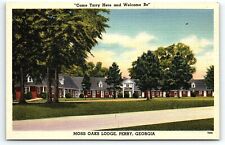 1940s PERRY GA MOSS OAKS LODGE HOTEL MOTEL GEORGIA LINEN POSTCARD P2107 picture