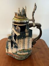 German Neuschwanstein Castle Lidded Beer Stein Germany Collectible & Numbered picture