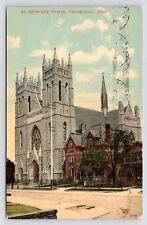 c1908~First St. Columba Church~Street View~Youngstown Ohio OH~Antique Postcard picture