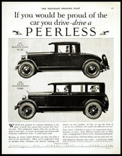 1927 PEERLESS Cars Be Proud Drive 6-90 Roadster Coupe & 6-80 Sedan Vtg PRINT AD picture