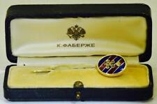 Antique Imperial Faberge Lapel Pin14k Gold Enamel-Officers Award-King's Monogram picture