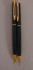 Waterman  Ballpoint Pen and Pencil Set Green With Gold Trim picture