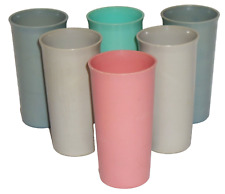 6 - Tupperware Pastel Plastic Tumblers 9oz Cups #116 5