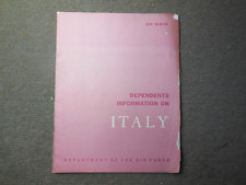 1957 USAF Dependents Information on Italy Pamphlet picture