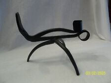 Vintage Black Wrought Iron Candle Holder picture