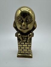 VINTAGE HUMPTY DUMPTY ON A WALL BEFORE HE HAD A GREAT FALL BRASS FIGURINE 5-3/4