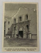 1883 magazine engraving ~ THE ALAMO ~ San Antonio, Texas picture