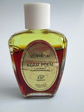 VTG L'Oreal  Foam Poem Luxuriant Bath Oil Perfume 0.5 oz Glass Bottle 3/4 Full picture
