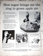 1961 Sugar Vintage Print Ad Information Inc Green Apple Pie Diet Energy Calories picture