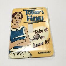 Today's Menu Take It Or Leave It Funny Light Switch Outlet Cover Plate Metal   picture