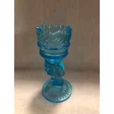 EAPG Blue Figural 'Liberty's Hand & Torch' Toothpick or Match Holder C1880's picture