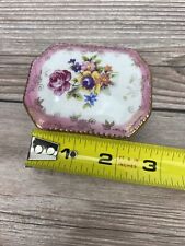Antique Vintage Crown PM Trinket Pill Snuff Box Germany Dresden Floral picture