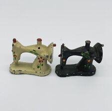 Vintage Metal Cast Iron Sewing Machine Salt & Pepper Shakers picture