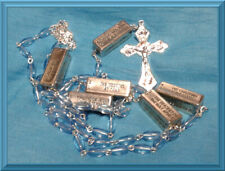 Blue Pray The Mysteries Rosary Engraved Mystery Bar Our Father Beads ON SALE picture